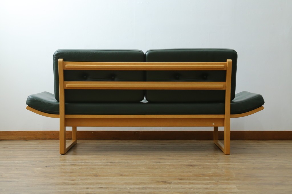 中古　カンディハウス(CONDE HOUSE)　アルプ(ALP)　本革　シンプルで美しい北欧モダンデザインの2人掛けソファ　定価約42万円　(R-083782)