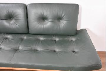 中古　カンディハウス(CONDE HOUSE)　アルプ(ALP)　本革　シンプルで美しい北欧モダンデザインの2人掛けソファ(ダイニングソファ、レザーソファ、2P、二人掛け、2人掛け)(定価約42万円)(R-083782)