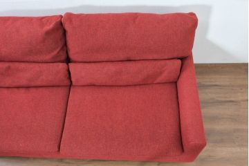 中古　美品　CHARDONNAY(シャルドネ)　FEMININ(フェミニン) 　空間を彩る深い赤が魅力のモダンソファ(3P、3人掛け、アームソファ)(定価約41万円)(R-083783)