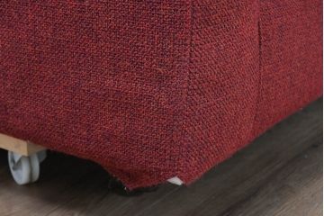 中古　美品　CHARDONNAY(シャルドネ)　FEMININ(フェミニン) 　空間を彩る深い赤が魅力のモダンソファ(3P、3人掛け、アームソファ)(定価約41万円)(R-083783)