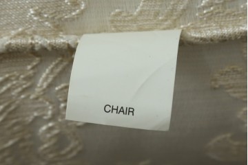 新古　未使用展示品　美品　イギリス　英国高級家具ブランド　Art forma(アートフォーマ)　ダマスク柄とフリンジのクラシカルな1人掛けソファとオットマンセット　定価(セット合計)約40万円　(R-083785)