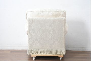 中古　展示品　美品　イギリス　英国高級家具ブランド　Art forma(アートフォーマ)　優雅なひとときを演出する1人掛けソファとオットマンセット(アームソファ、一人掛けソファ、1Pソファ、アームソファ、フットスツール、椅子、イス、英国)(定価約40万円)(R-083785)