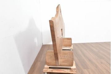 和製アンティーク　特大!!　重厚　杢目の良い総欅(ケヤキ)材一枚板　自然の風合いを活かした温かみあるデザインが魅力の衝立て(パーテーション、つい立て、衝い立て、間仕切り)(R-083790)