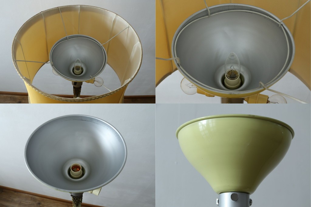 イタリアビンテージ　高級イタリア輸入品　ONYX ART　クラシカルエレガント　大理石ポールと美しい真鍮細工のフロアスタンド　(R-083792)