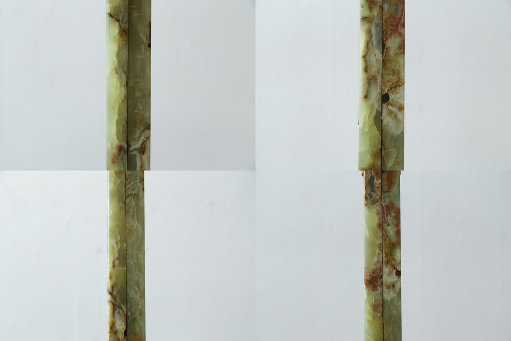 イタリアビンテージ　高級イタリア輸入品　ONYX ART　クラシカルエレガント　大理石ポールと美しい真鍮細工のフロアスタンド　(R-083792)