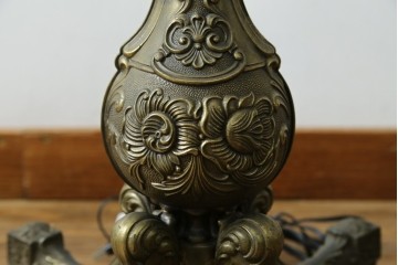 イタリアビンテージ　高級イタリア輸入品　ONYX ART　クラシカルエレガント　大理石ポールと美しい真鍮細工のフロアスタンド　(R-083792)