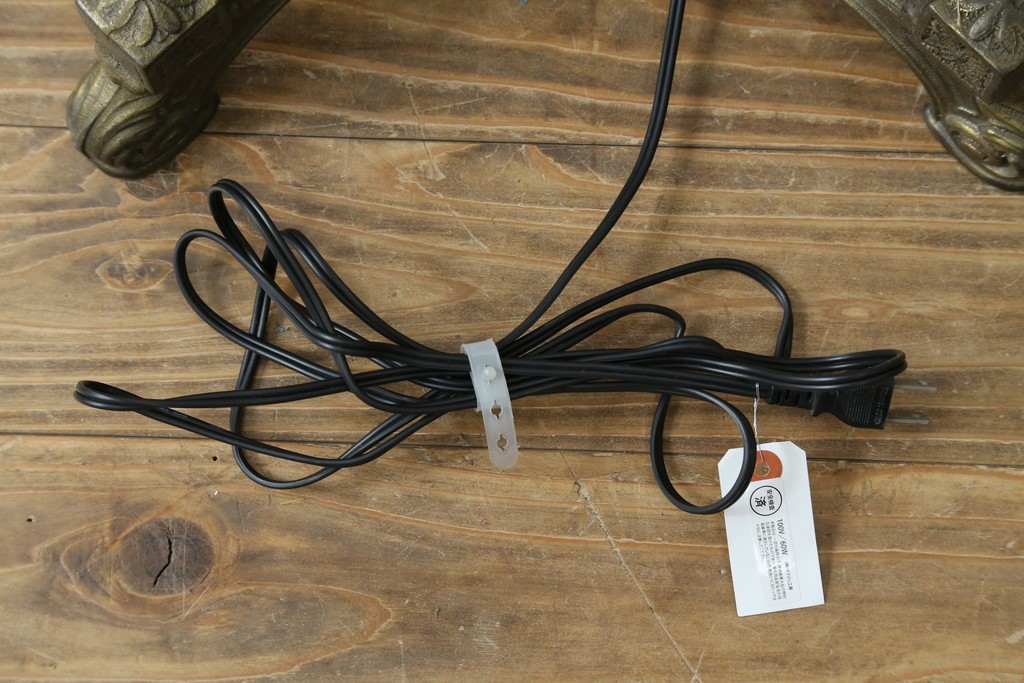 イタリアビンテージ　高級イタリア輸入品　ONYX ART　クラシカルエレガント　大理石ポールと美しい真鍮細工のフロアスタンド　(R-083792)