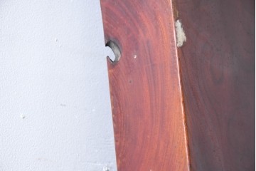 《再塗装費込み(片面のみ)》　和製ヴィンテージ　杢目の美しさが魅力の欅材一枚板　(R-083794)