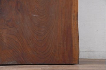 《再塗装費込み(片面のみ)》　和製ヴィンテージ　杢目の美しさが魅力の欅材一枚板　(R-083794)