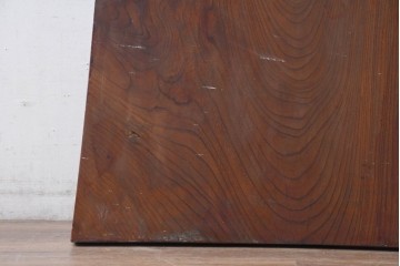 《再塗装費込み(片面のみ)》　和製ヴィンテージ　杢目の美しさが魅力の欅材一枚板　(R-083794)