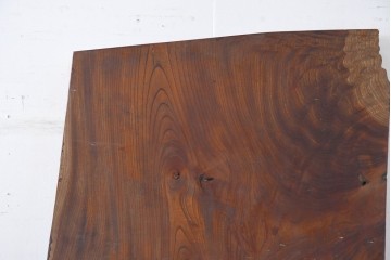 《再塗装費込み(片面のみ)》　和製ヴィンテージ　杢目の美しさが魅力の欅材一枚板　(R-083794)