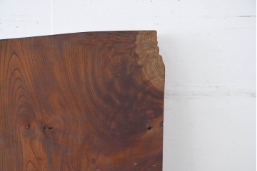 《再塗装費込み(片面のみ)》　和製ヴィンテージ　杢目の美しさが魅力の欅材一枚板　(R-083794)