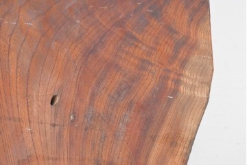 《再塗装費込み(片面のみ)》　和製ヴィンテージ　杢目の美しさが魅力の欅材一枚板　(R-083794)