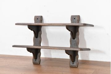 中古　飛騨産業　プロヴィンシャル(Provincial)　木の温もりと懐かしさが調和する空間づくりにぴったりなウォールシェルフ(ウォールラック、壁掛け飾り棚、吊り棚、ウッドシェルフ、木製ラック)(R-083795)