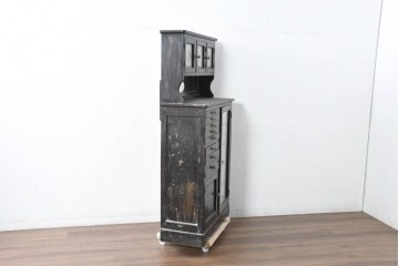 和製アンティーク　ペイント仕上げ限定　見せる収納・隠す収納!インテリアを楽しめるデンタルキャビネット　(R-083800)