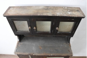 和製アンティーク　ペイント仕上げ限定　見せる収納・隠す収納!インテリアを楽しめるデンタルキャビネット　(R-083800)