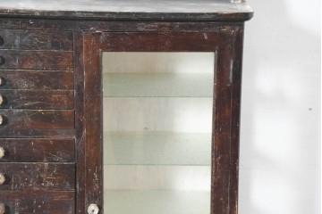 和製アンティーク　ペイント仕上げ限定　見せる収納・隠す収納!インテリアを楽しめるデンタルキャビネット　(R-083800)