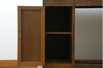 和製アンティーク　レトロな雰囲気が魅力の両袖机　(R-083801)