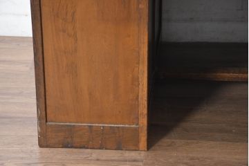 和製アンティーク　レトロな雰囲気が魅力の両袖机(デスク、ワークデスク、在宅用、在宅ワーク用)(R-083801)