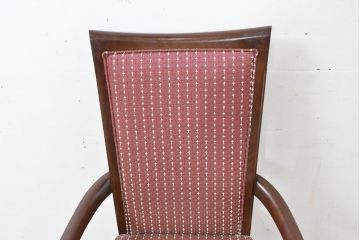 中古　美品　maruni(マルニ木工)　地中海ロイヤルシリーズ(ROYAL)　あらゆるシーンに気品を添える逸品のカンヌアームチェア(ダイニングチェア、椅子、イス)(定価約10万円)(R-083802)