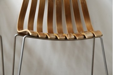 ノルウェービンテージ　名作　Hans Bruttrud(ハンス・ブラットルゥ)デザイン　スカンディアジュニア(Scandia Junior)　スタッキングチェア2脚セット(アームレスチェア、ダイニングチェア、椅子、イス、北欧ヴィンテージ、バラ売り可能)(R-083805)