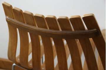 ノルウェービンテージ　名作　Hans Bruttrud(ハンス・ブラットルゥ)デザイン　スカンディアジュニア(Scandia Junior)　スタッキングチェア2脚セット(アームレスチェア、ダイニングチェア、椅子、イス、北欧ヴィンテージ、バラ売り可能)(R-083805)