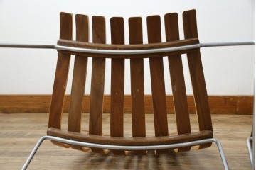 ノルウェービンテージ　名作　Hans Bruttrud(ハンス・ブラットルゥ)デザイン　スカンディアジュニア(Scandia Junior)　スタッキングチェア2脚セット(アームレスチェア、ダイニングチェア、椅子、イス、北欧ヴィンテージ、バラ売り可能)(R-083805)