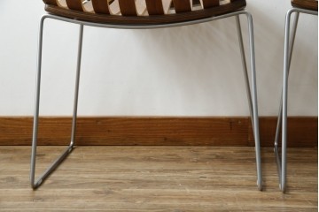 ノルウェービンテージ　名作　Hans Bruttrud(ハンス・ブラットルゥ)デザイン　スカンディアジュニア(Scandia Junior)　スタッキングチェア2脚セット(アームレスチェア、ダイニングチェア、椅子、イス、北欧ヴィンテージ、バラ売り可能)(R-083805)