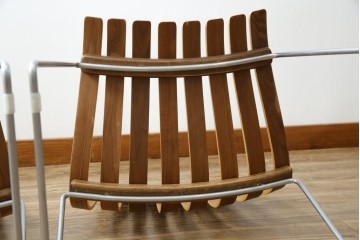 ノルウェービンテージ　名作　Hans Bruttrud(ハンス・ブラットルゥ)デザイン　スカンディアジュニア(Scandia Junior)　スタッキングチェア2脚セット(アームレスチェア、ダイニングチェア、椅子、イス、北欧ヴィンテージ、バラ売り可能)(R-083805)