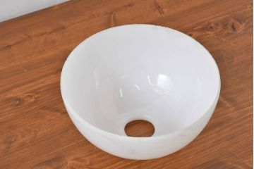 和製アンティーク　つるんとした質感が可愛らしい!様々なインテリアに馴染む半球型ランプシェード(照明カバー、吊り下げ照明、ペンダントライト、天井照明、シェード、電笠)(R-083807)