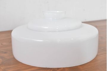 和製アンティーク　シンプルなのに存在感がある浅盛ガラスシェード2個セット(照明カバー、吊り下げ照明、ペンダントライト、天井照明、電笠)(R-083808)