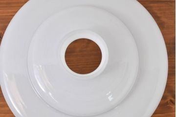 和製アンティーク　シンプルなのに存在感がある浅盛ガラスシェード2個セット(照明カバー、吊り下げ照明、ペンダントライト、天井照明、電笠)(R-083808)
