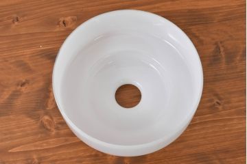 和製アンティーク　シンプルなのに存在感がある浅盛ガラスシェード2個セット(照明カバー、吊り下げ照明、ペンダントライト、天井照明、電笠)(R-083808)