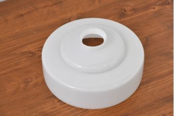 和製アンティーク　シンプルなのに存在感がある浅盛ガラスシェード(照明カバー、吊り下げ照明、ペンダントライト、天井照明、電笠)(R-083809)