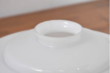 和製アンティーク　シンプルなのに存在感がある浅盛ガラスシェード(照明カバー、吊り下げ照明、ペンダントライト、天井照明、電笠)(R-083809)