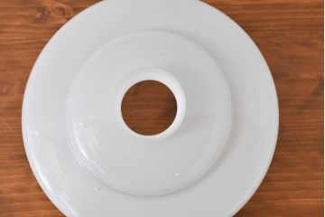 和製アンティーク　シンプルなのに存在感がある浅盛ガラスシェード(照明カバー、吊り下げ照明、ペンダントライト、天井照明、電笠)(R-083809)