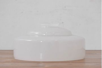 和製アンティーク　シンプルなのに存在感がある浅盛ガラスシェード(照明カバー、吊り下げ照明、ペンダントライト、天井照明、電笠)(R-083810)