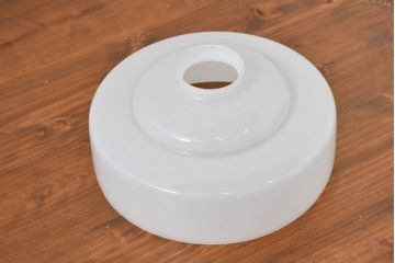 和製アンティーク　シンプルなのに存在感がある浅盛ガラスシェード(照明カバー、吊り下げ照明、ペンダントライト、天井照明、電笠)(R-083810)