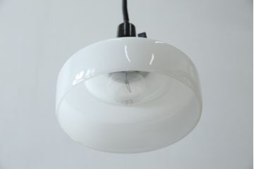 和製アンティーク　シンプルなのに存在感がある浅盛ガラスシェード(照明カバー、吊り下げ照明、ペンダントライト、天井照明、電笠)(R-083810)