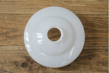 和製アンティーク　シンプルなのに存在感がある浅盛ガラスシェード(照明カバー、吊り下げ照明、ペンダントライト、天井照明、電笠)(R-083810)