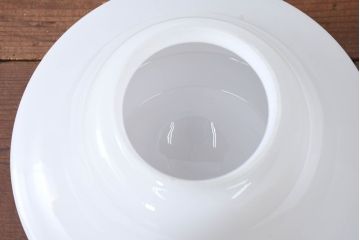 和製アンティーク　レトロモダンな空間を彩る乳白ガラスペンダントライト(天井照明カバー、吊り下げ照明、シェード、電笠)(R-083817)