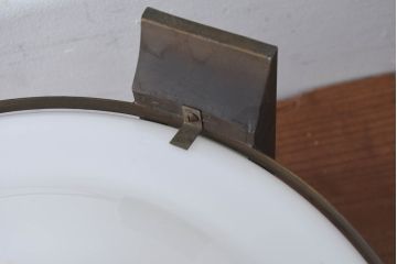 和製アンティーク　大正ロマン　銅飾り付きのレトロなガラス製ペンダントライト(吊り下げ照明、天井照明、シェードランプ)(R-083833)