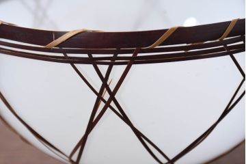 和製アンティーク　趣のある竹細工のペンダントライト(吊り下げ照明、天井照明、シェードランプ)(R-083835)