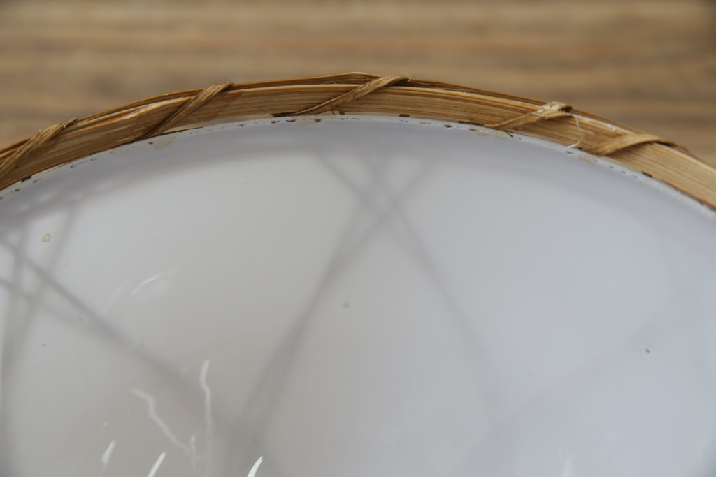 和製アンティーク　趣のある竹細工のペンダントライト(吊り下げ照明、天井照明、シェードランプ)(R-083835)