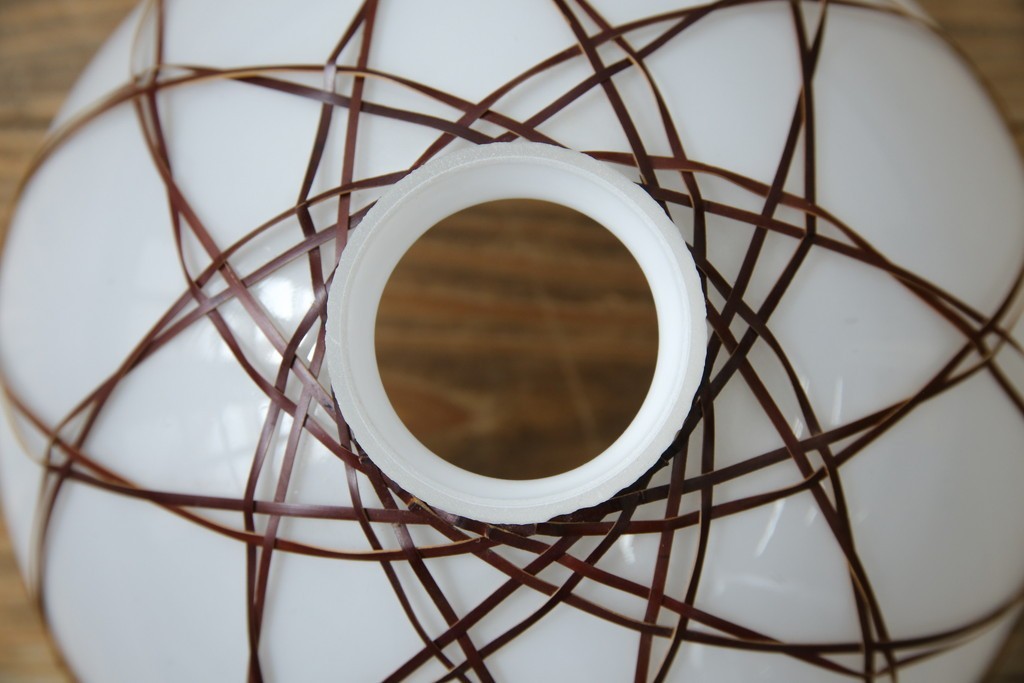 和製アンティーク　趣のある竹細工のペンダントライト(吊り下げ照明、天井照明、シェードランプ)(R-083835)