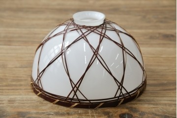 和製アンティーク　趣のある竹細工のペンダントライト(吊り下げ照明、天井照明、シェードランプ)(R-083835)