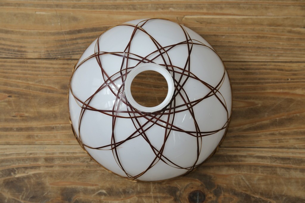 和製アンティーク　趣のある竹細工のペンダントライト(吊り下げ照明、天井照明、シェードランプ)(R-083835)