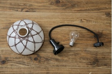 和製アンティーク　趣のある竹細工のペンダントライト(吊り下げ照明、天井照明、シェードランプ)(R-083835)