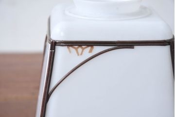 《引っ掛けシーリング式ペンダントライト加工費込み》　和製アンティーク　ベークライト　セルロイド装飾　昭和のなつかしさ漂ううペンダントライト2個セット(天井照明カバー、吊り下げ照明、シェード)(R-083837)