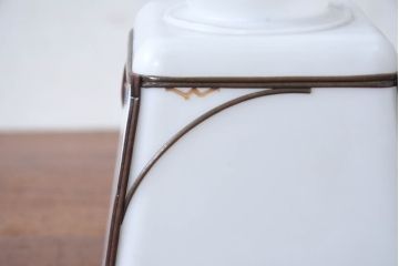 《引っ掛けシーリング式ペンダントライト加工費込み》　和製アンティーク　ベークライト　セルロイド装飾　昭和のなつかしさ漂ううペンダントライト2個セット(天井照明カバー、吊り下げ照明、シェード)(R-083837)